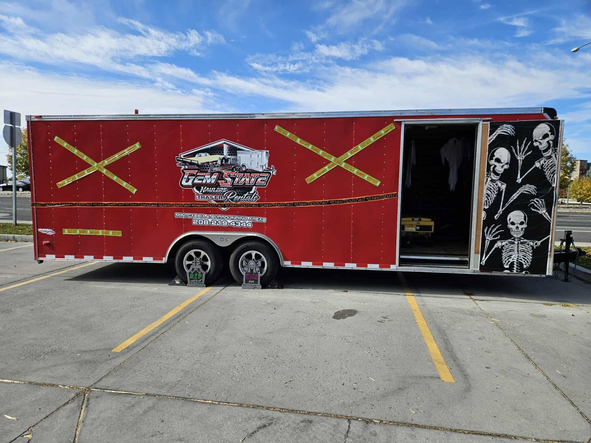 Red Gem State Haulers enclosed trailer with custom graphics